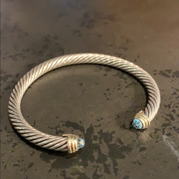 Cable Classic Bracelet, Blue Topaz and 14K gold - Picture 2 of 4